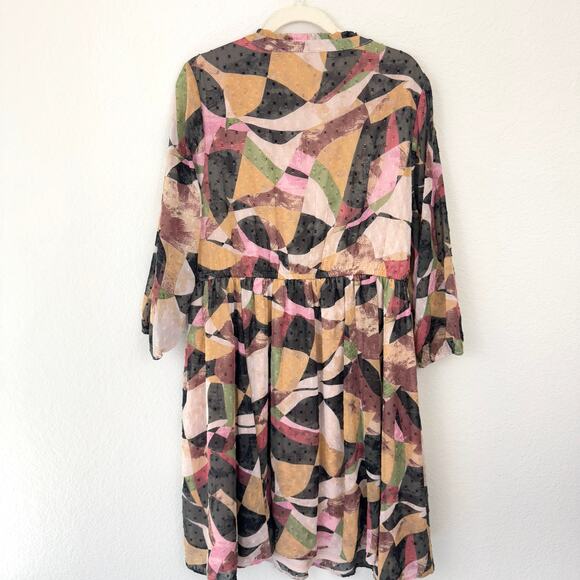 Torrid Womens Mini Clip Dot Front Keyhole Dress Size 2X Mini-Midi Geo Print - Picture 6 of 11